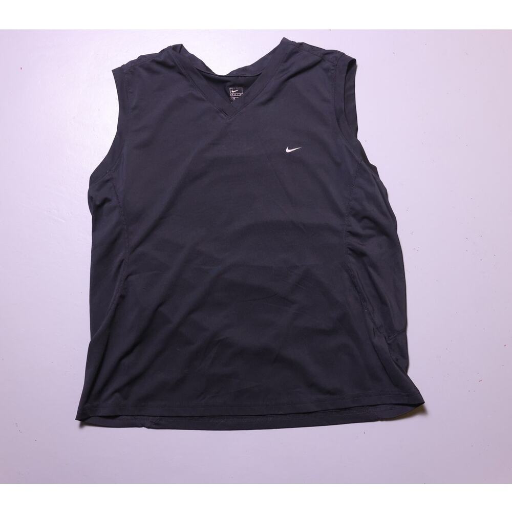 Nike Women's DriFit Sleeveless Black V neck Top 12/14 L